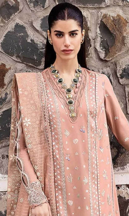Lawn 3pc unstiched heavy embroidered summer collection suit