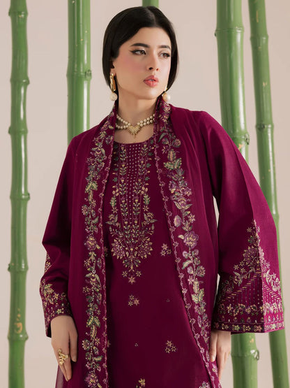 Lawn 3pc unstitched embroiered summer collection suit