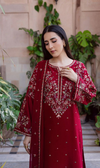 Lawn 3pc unstitched embroidered summer collection suit