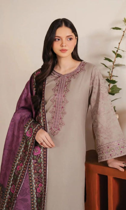 Lawn 3pc unstitched embroidered summer collection suit