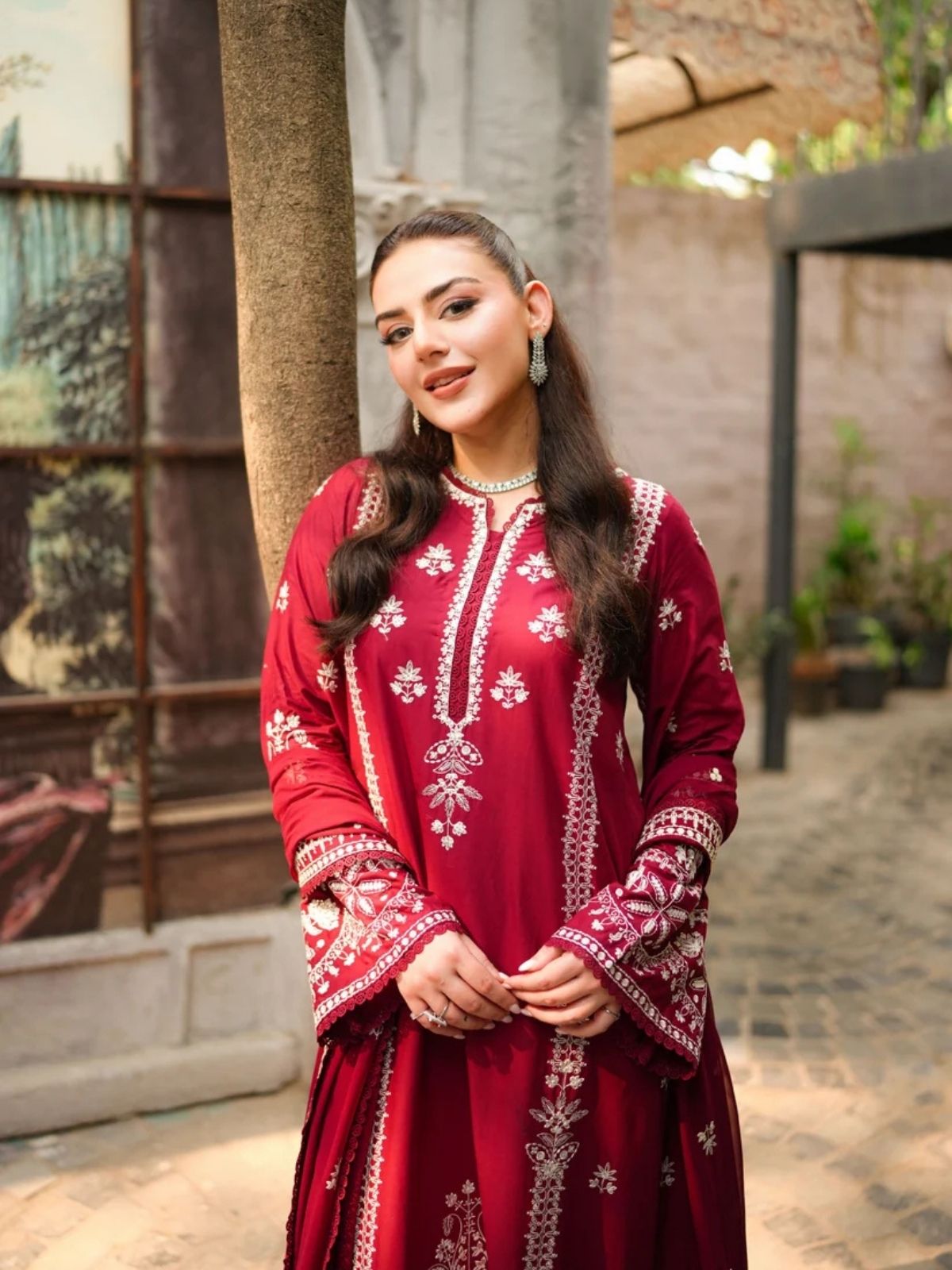Dhanak 3pc unstitched fully beautiful embroidered winter collection suit