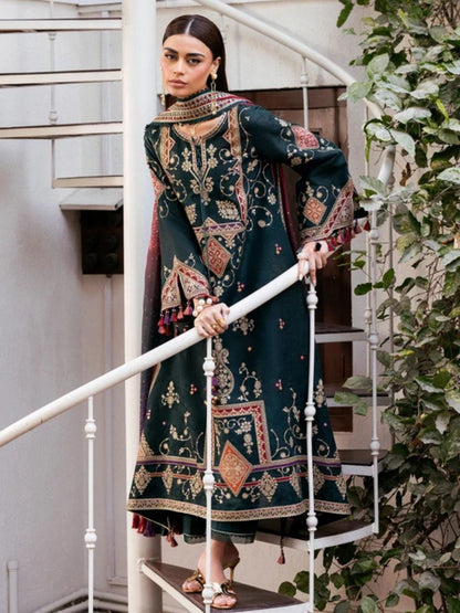 Dhanak 3pc unstitched embroidered winter collection suit