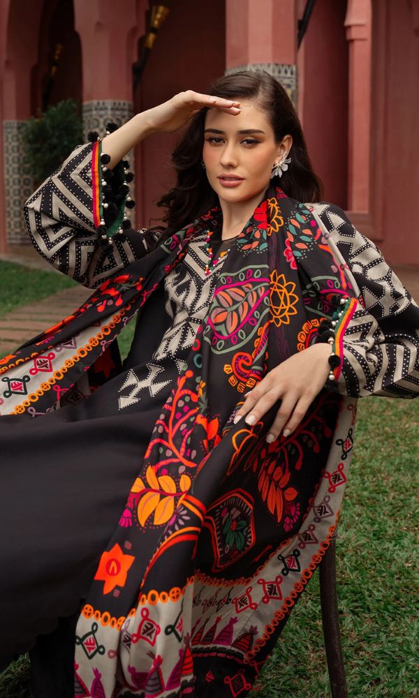 Khaddar 3pc unstitched digital printed winter suit