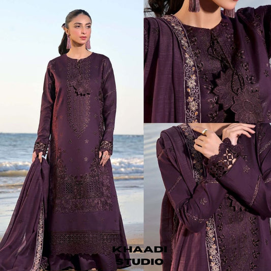 Lawn fully sequence chiken kari embroidered suit with lawn sequence embroidered dupatta