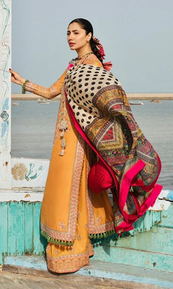 Dhanak 3pc unstitched embroidered winter collection suit