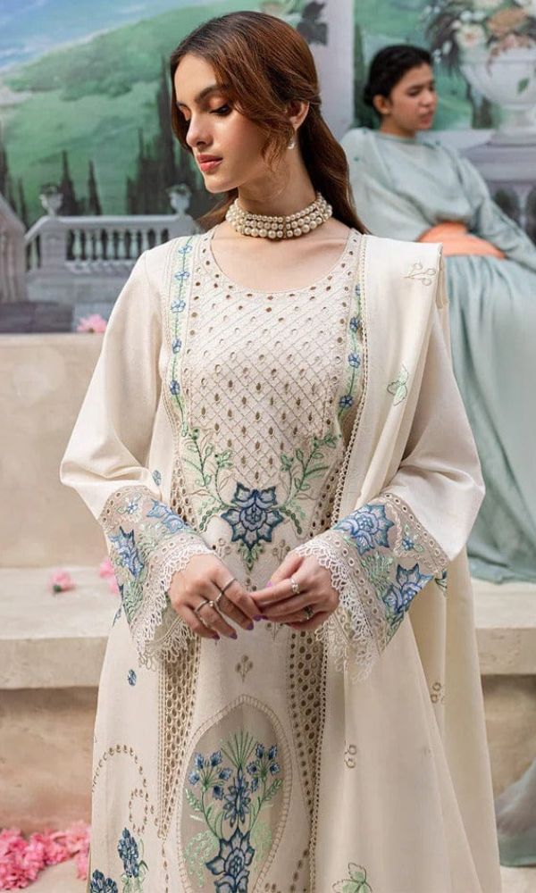Lawn 3pc unstitched heavy embroidered summer collection suit