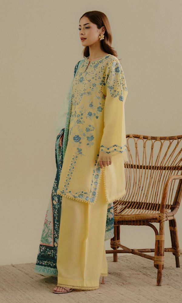 Lawn 3pc unstitched embeoired summer collection