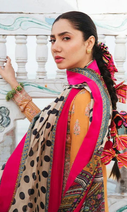 Dhanak 3pc unstitched embroidered winter collection suit