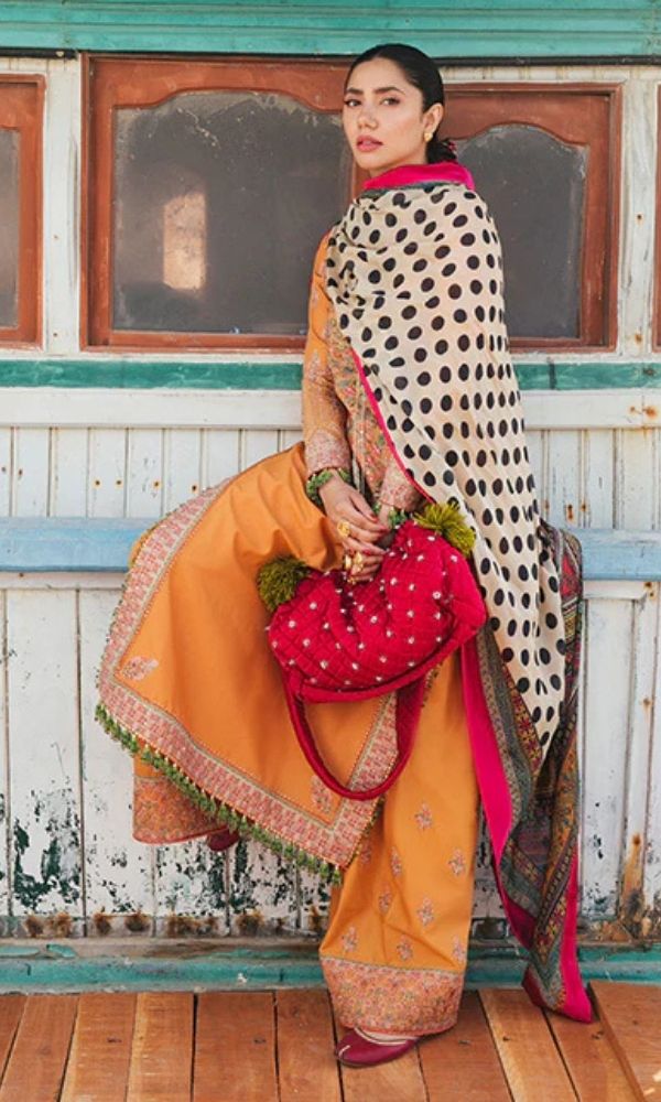 Dhanak 3pc unstitched embroidered winter collection suit