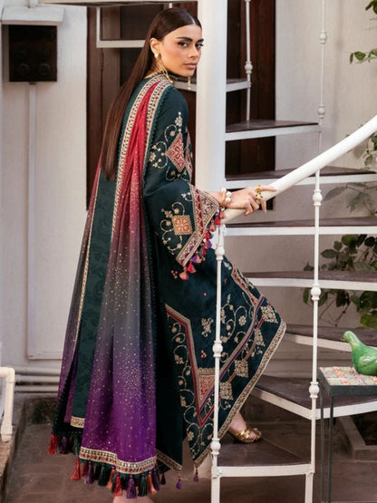 Dhanak 3pc unstitched embroidered winter collection suit