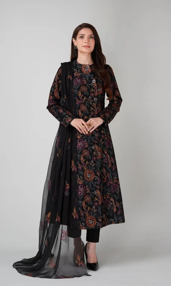 Lawn 3pc unstitched Fully embroidered suit