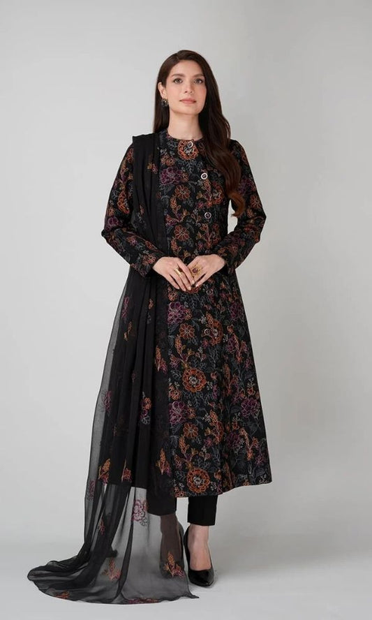 Lawn 3pc unstitched Fully embroidered suit