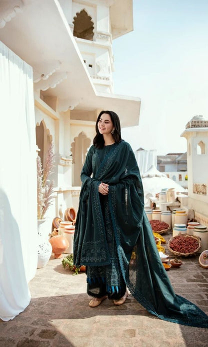 Dhanak 3pc unstitched embroidered winter collection