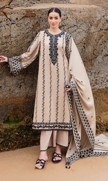 Dhanak 3pc unstitched embroidered collection