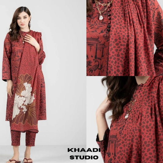 Lawn 3pc unstitched digital printed suit