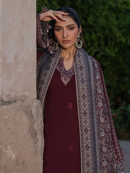 Dhanak 3pc unstitched embroidered winter collection suit