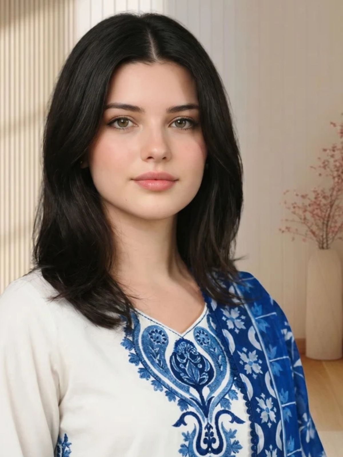 Dhanak 3pc unstitched embroidered winter collection suit