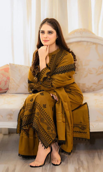 Lawn 3pc unstitched fully embroidered summer collection suit