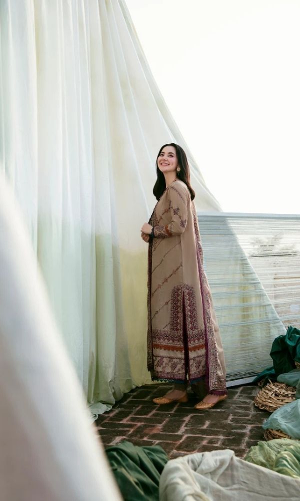 Dhanak 3pc unstitched embroidered winter collection suit