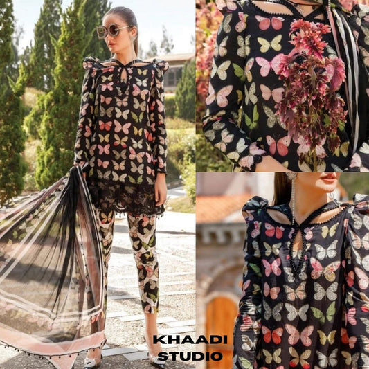 Maria b lawn digital printed 3pc suit
