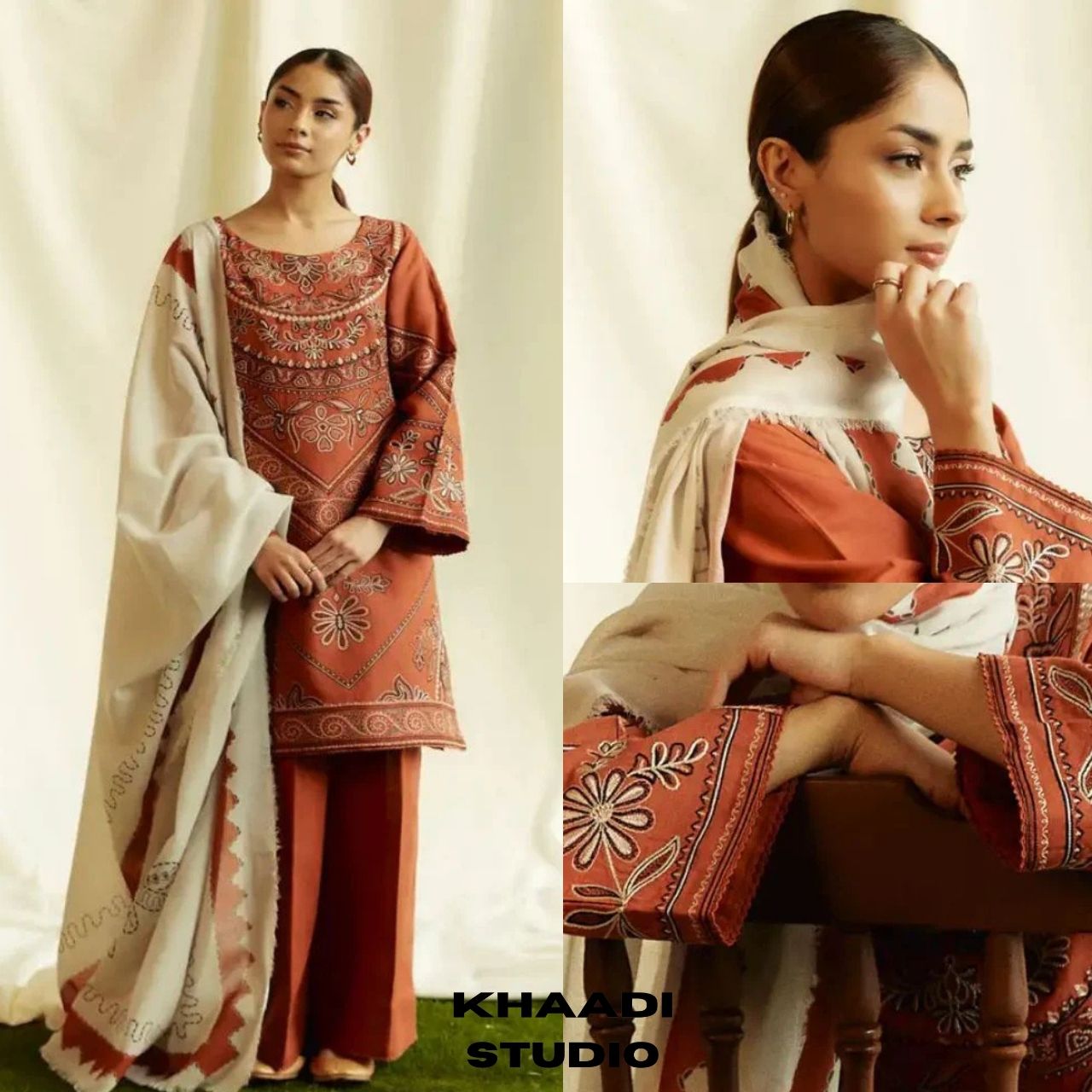 Lawn 3pc unstitched heavy embroidered suit
