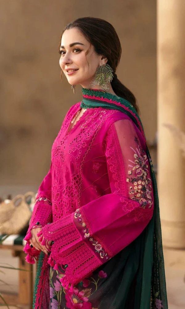 Lawn 3pc unstitched Embroidered suit