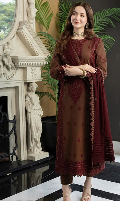 Lawn 3pc unstitched heavy embroidered suit