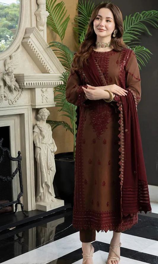 Lawn 3pc unstitched heavy embroidered suit