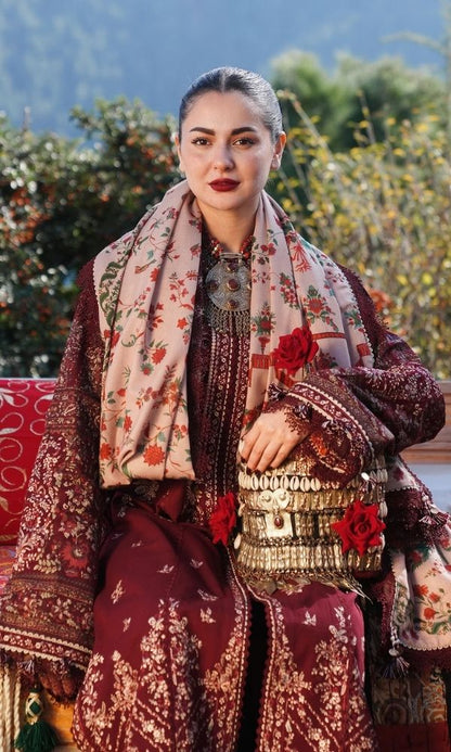 Dhanak 3pc unstitched embroidered winter collection suit