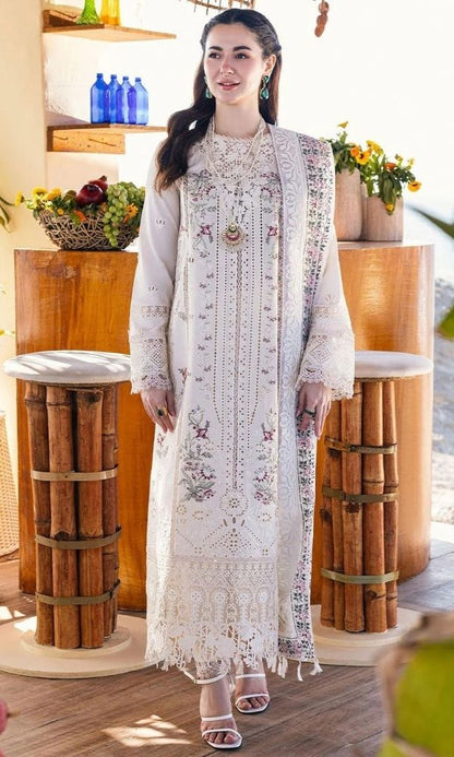 Lawn 3pc unstitched embroidered summer collection suit