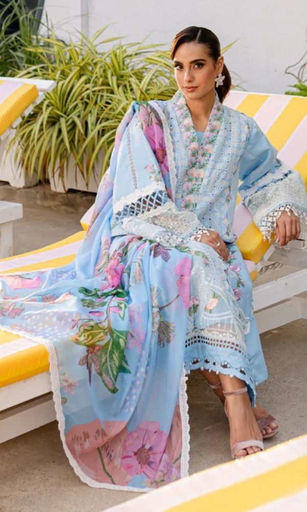 Lawn 3pc unstitched summer collection suit
