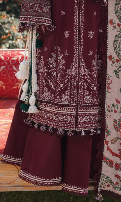 Dhanak 3pc unstitched embroidered winter collection suit