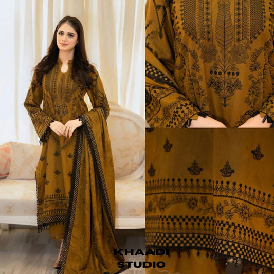 Lawn 3pc unstitched fully embroidered summer collection suit