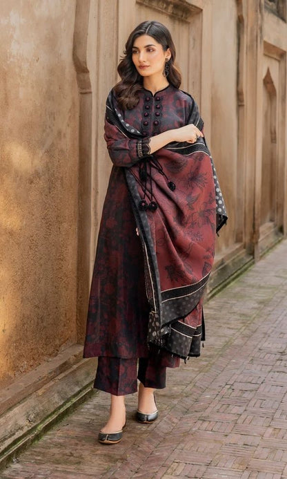 Khaddar 3pc unstitched digital printed suit