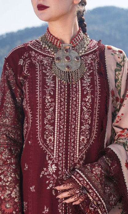 Dhanak 3pc unstitched embroidered winter collection suit