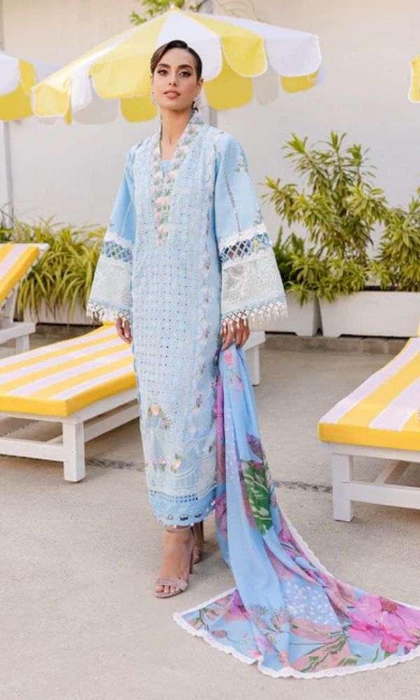 Lawn 3pc unstitched summer collection suit