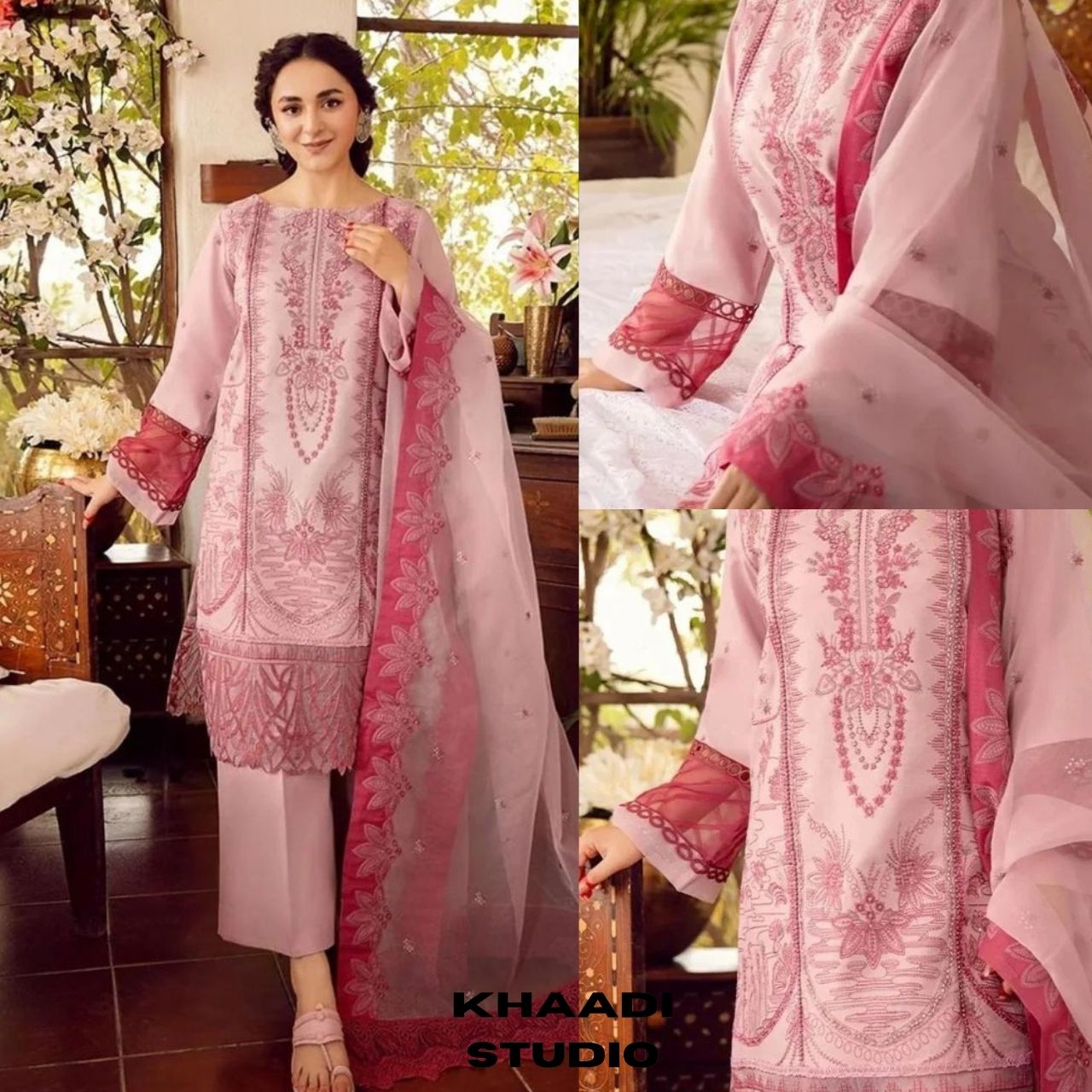 Lawn 3pc heavy embroidered suit