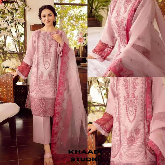 Lawn 3pc heavy embroidered suit
