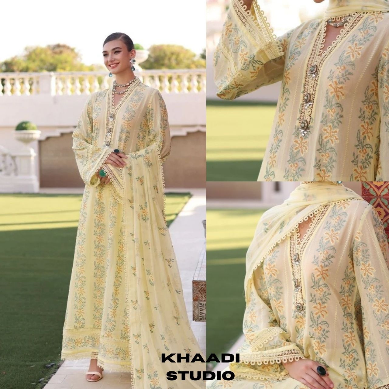 Lawn 3pc unstitched heavy embroidered suit