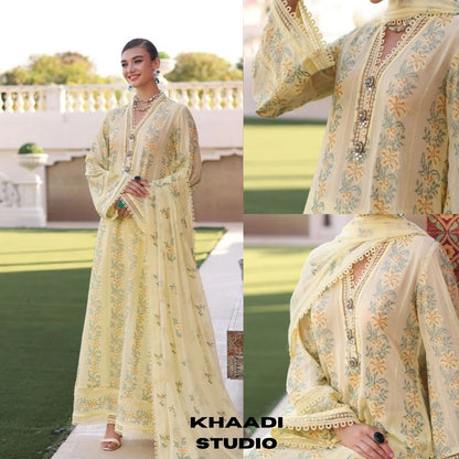 Lawn 3pc unstitched heavy embroidered suit