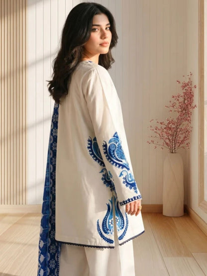 Dhanak 3pc unstitched embroidered winter collection suit