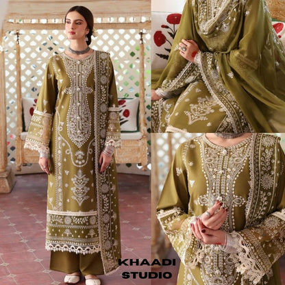 Lawn 3pc unstitched summer collection embroidered suit