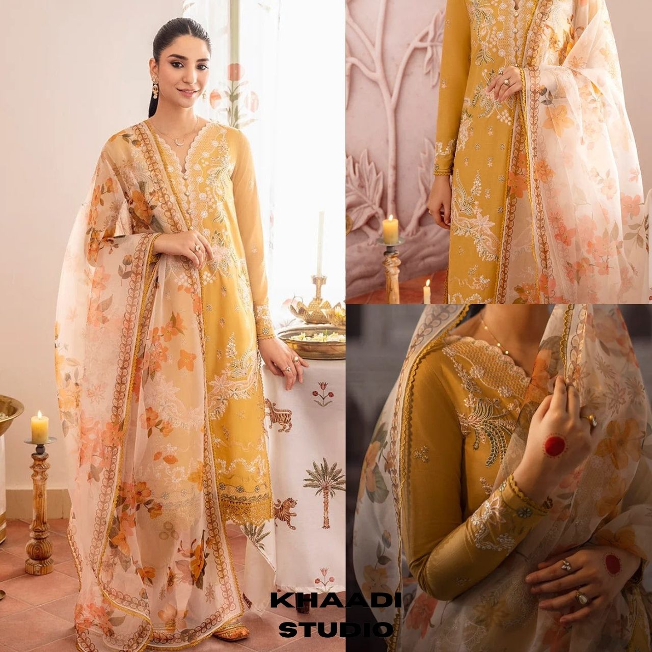 Lawn 3pc unstitched embroidered summer collection suit