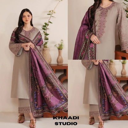 Lawn 3pc unstitched embroidered summer collection suit