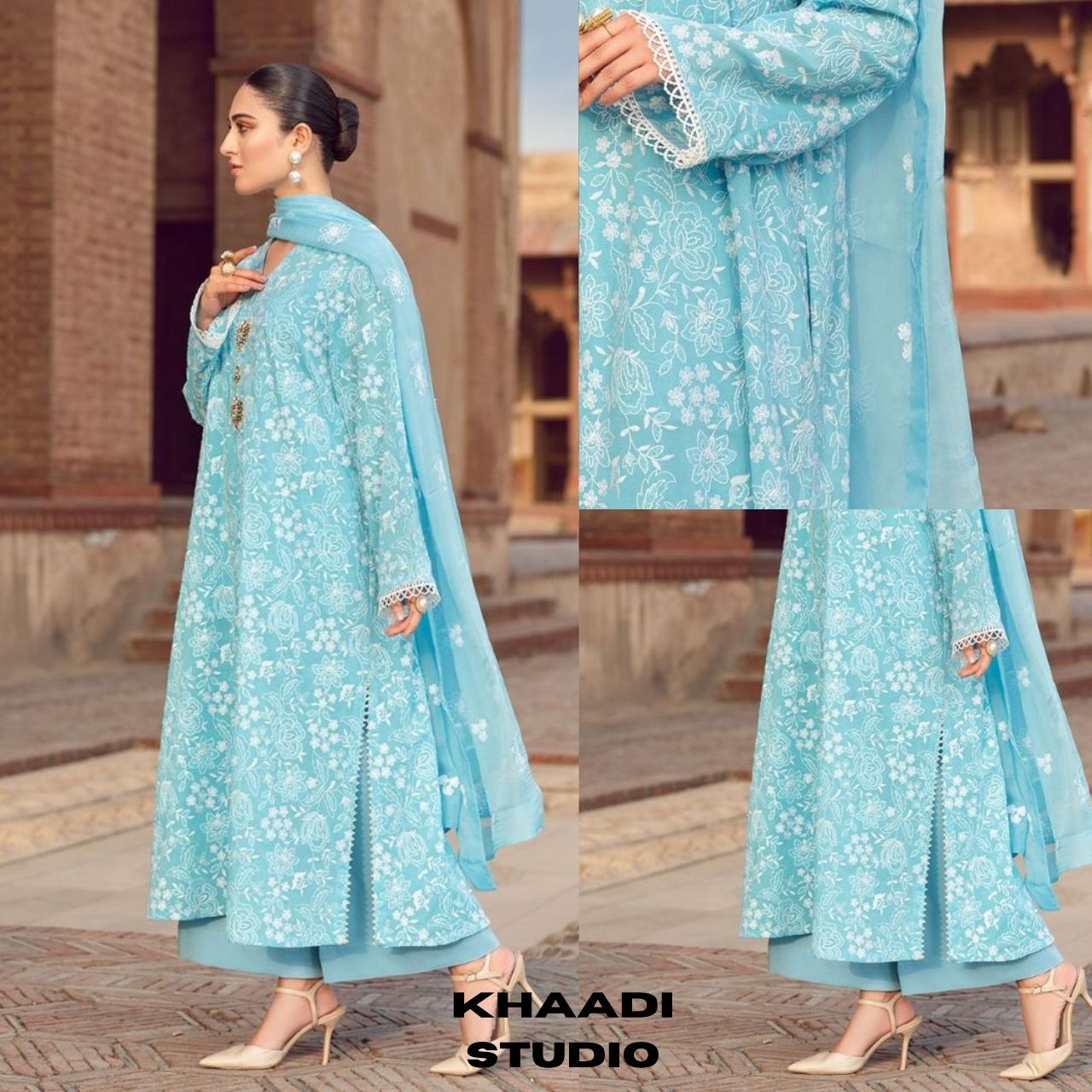 Lawn 3pc fully embroidered suit