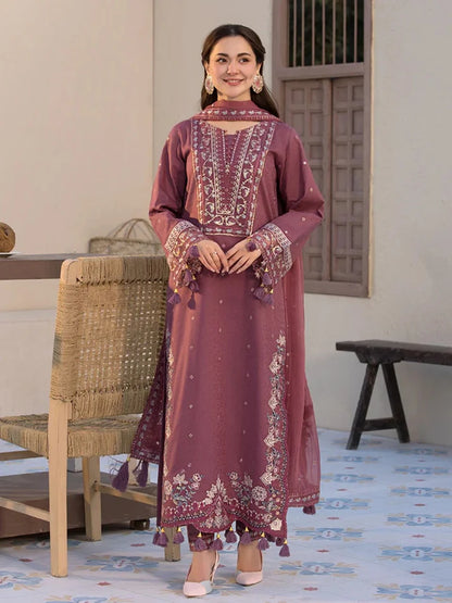 Dhanak 3pc unstitched winter collection embroidered suit