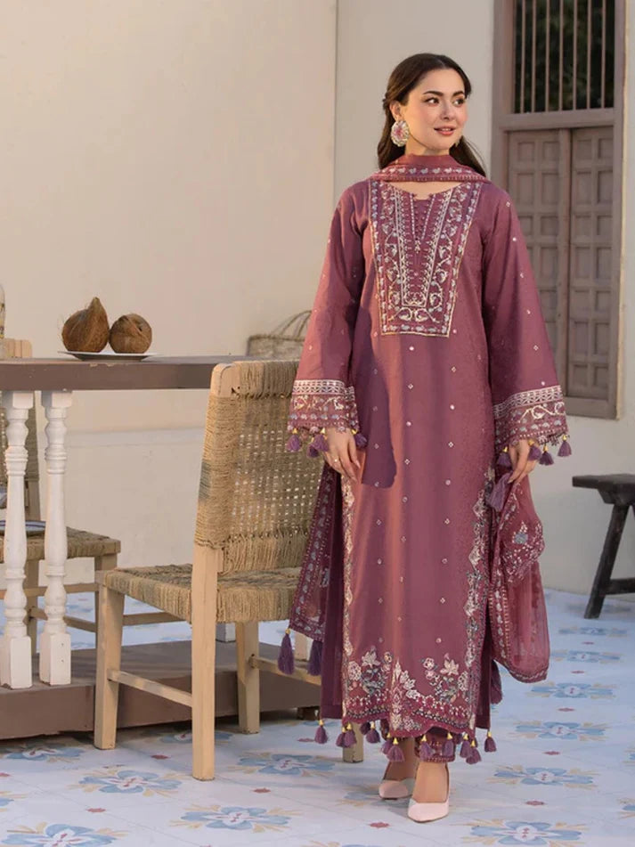 Dhanak 3pc unstitched winter collection embroidered suit