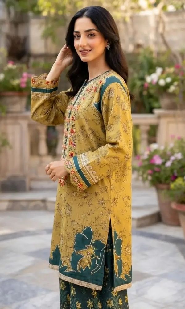 khaadi studio Lawn 2pc unstitched digital printed suit summer best selling