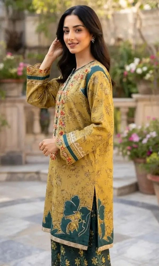 khaadi studio Lawn 2pc unstitched digital printed suit summer best selling