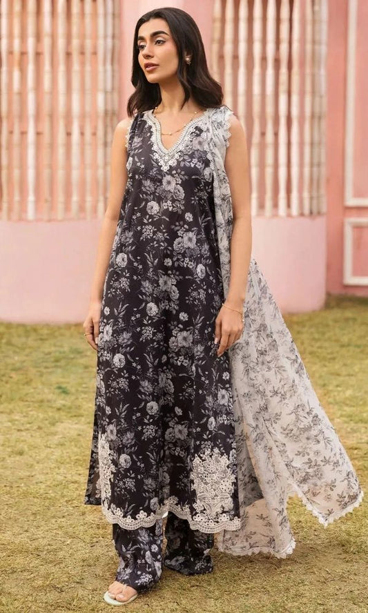 khaadi studio Lawn 3pc unstitched digital printed suit